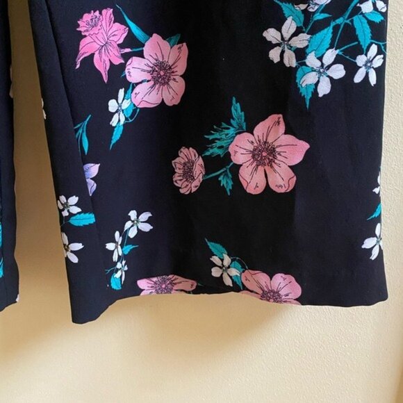 Lane Bryant Womens Floral Wide-Leg Pants Size 14 Black Pink Green Polyester Span - Picture 6 of 6